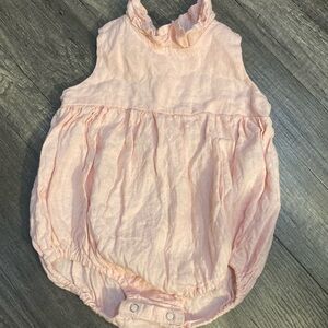 Linen pink  Baby Romper 6 - 9 months